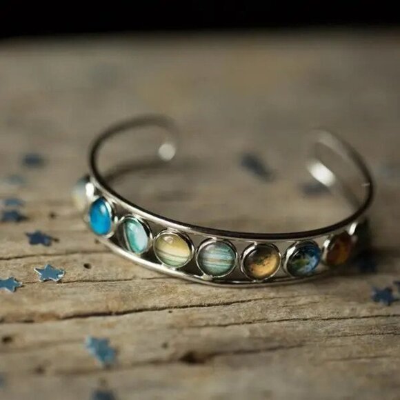 Jewelry - Handcrafted Celestial Jewelry -- Stackable Solar System Cuff